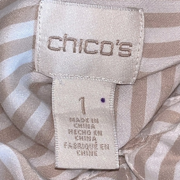 Chico’s Women’s Striped Long Sleeve Button Up Shirt Chico’s Size 1 = US Size M - Picture 3 of 6